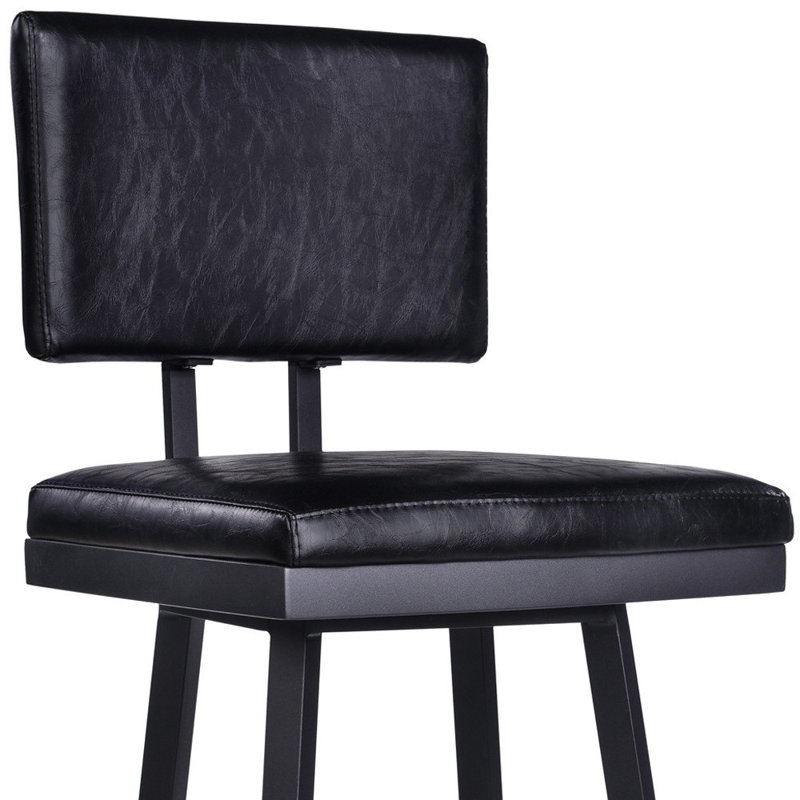 Tabouret de bar Vintage, Tabouret de comptoir (siège d'une hauteur de 26 p, Noir