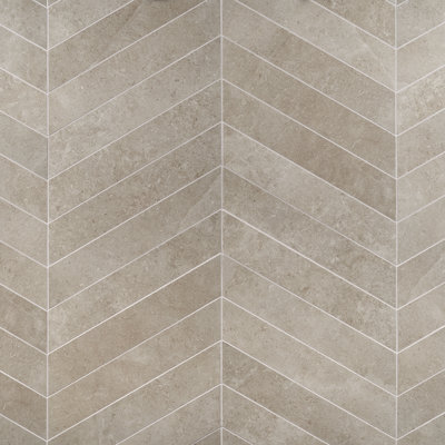 Carrelage de sol et de mur en porcelaine mate 3,93 po x 20,86 po Grava Chevron (6,71 pieds carrés / caisse)