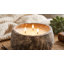 Bougie rustique parfumée à la vanille dans un récipient en pierre texturée pour le salon ou la chambre - Accessoire décoratif pour table basse ou étagère - Brun et beige-347593735