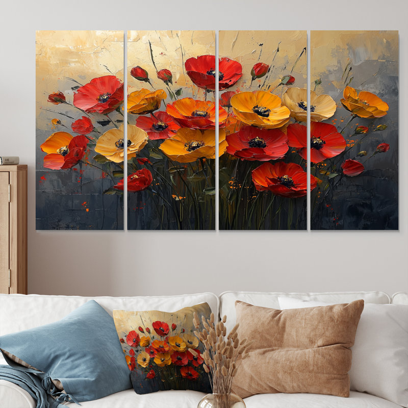 Coucher de soleil aux nuances de rose dans le vent II - Art mural - Art mural, H 32 po x l 64 po, 4