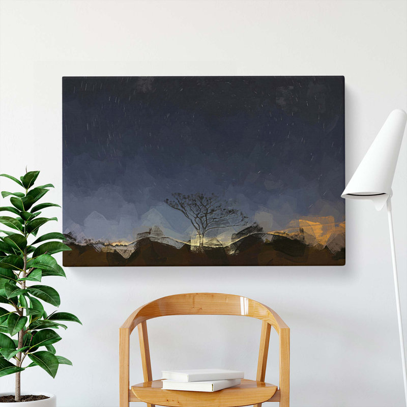 Stars Above The Tree In South Korea In Abstract - Wrapped Canvas, 40cm H x 60cm W x 3cm D
