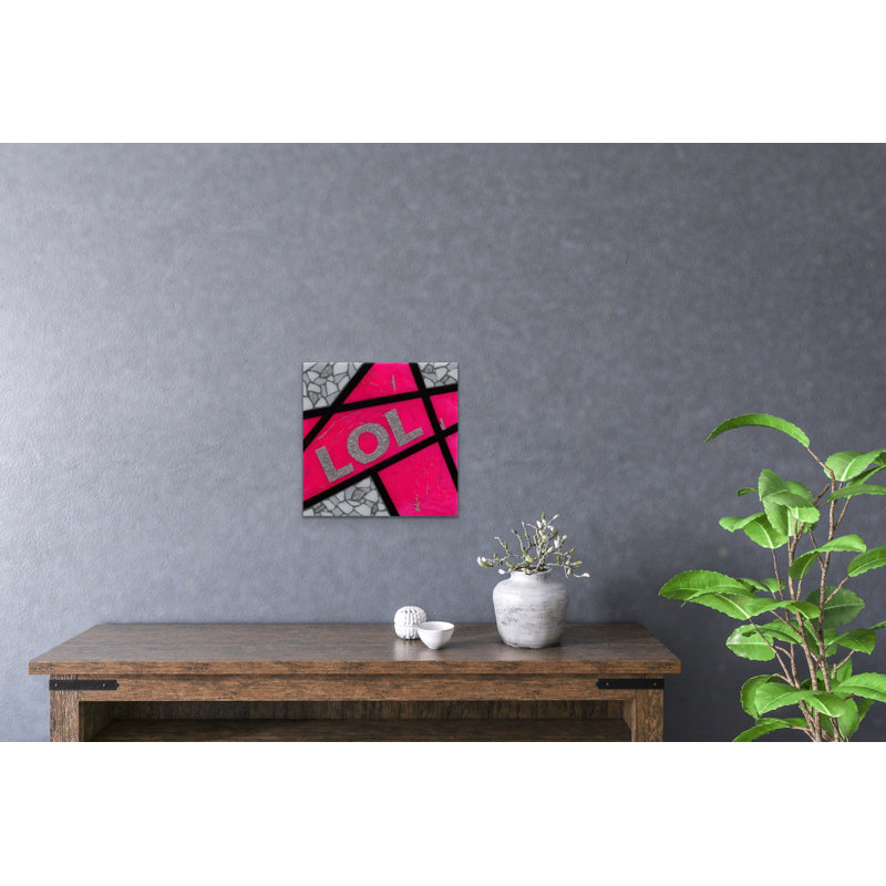"Lol-Pink", art textuel sur toile One-of-a-Kind Original Anginette