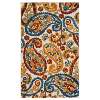 Schneck Performance Paisley Indoor/Outdoor Area Rug