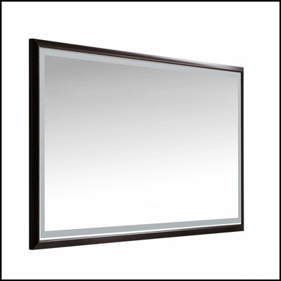 Miroir de salle de bain à DEL avec cadre en aluminium, miroir de meuble-lavabo mural, antibuée, mémoire, 3 couleurs, gradation continue