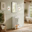 Meuble de salle de bain autoportant, 45,7 cm (18 pouces), blanc avec dessus en céramique, entièrement assemblé