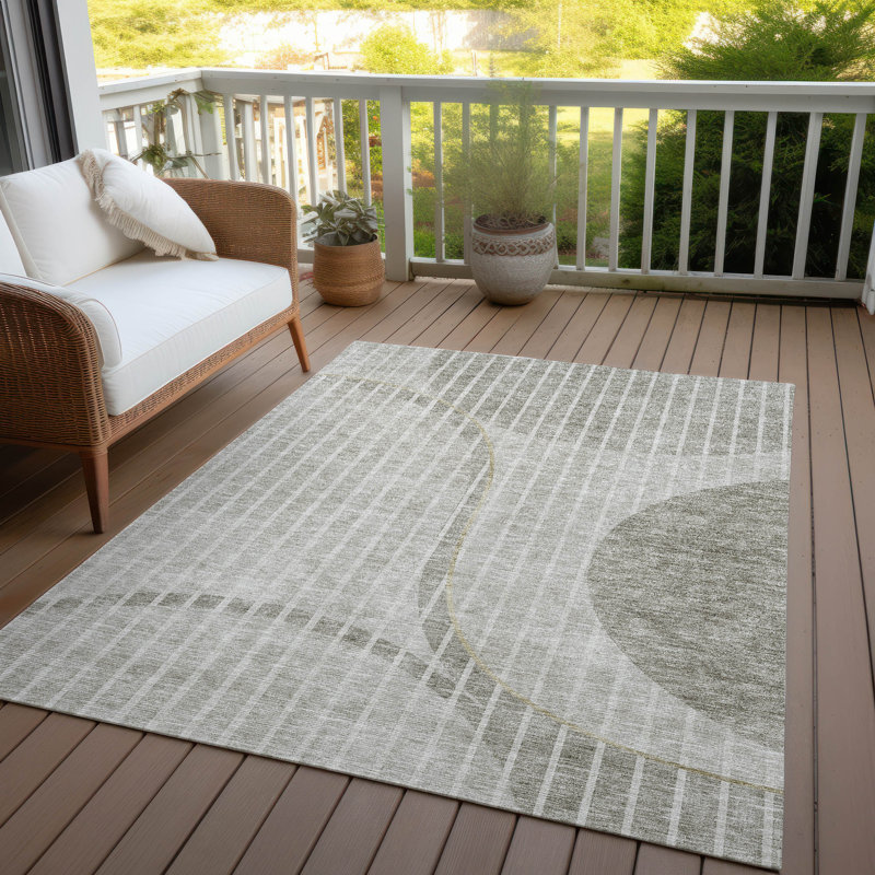 Chevella Washable Striped Indoor / Outdoor Rug, Rectangle 5' x 7'6"