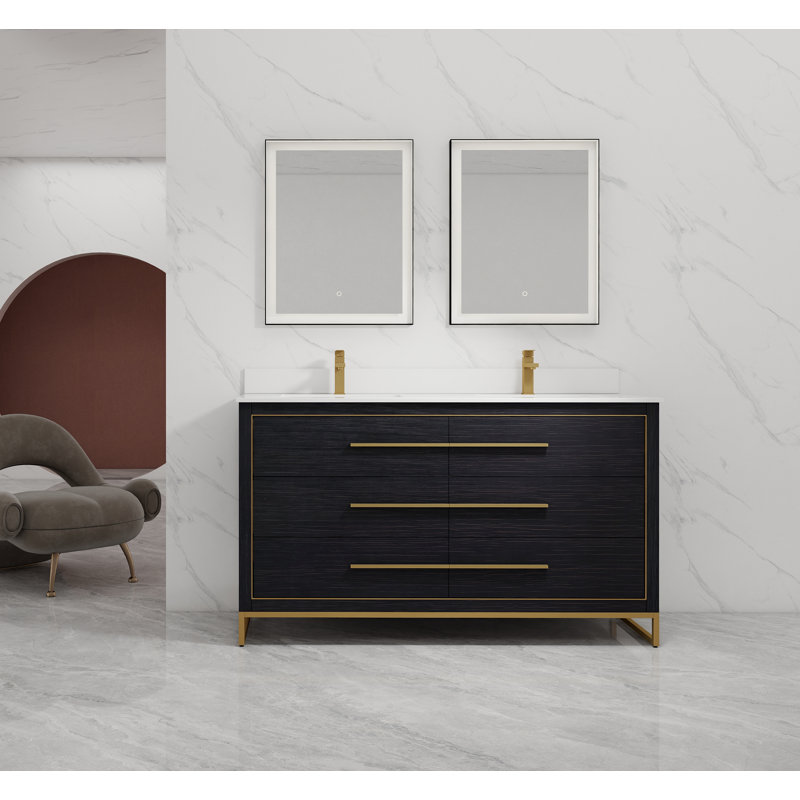 Ensemble de meuble-lavabo double 60 po Carroll