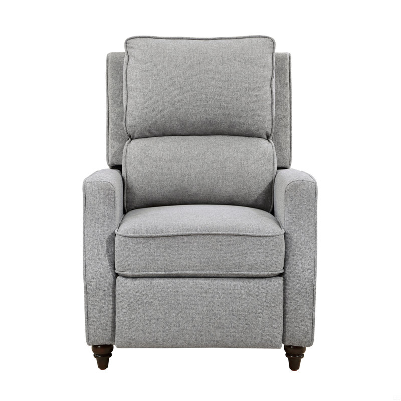 Fabric Upholstered Push Back Reclining Chair, Gray