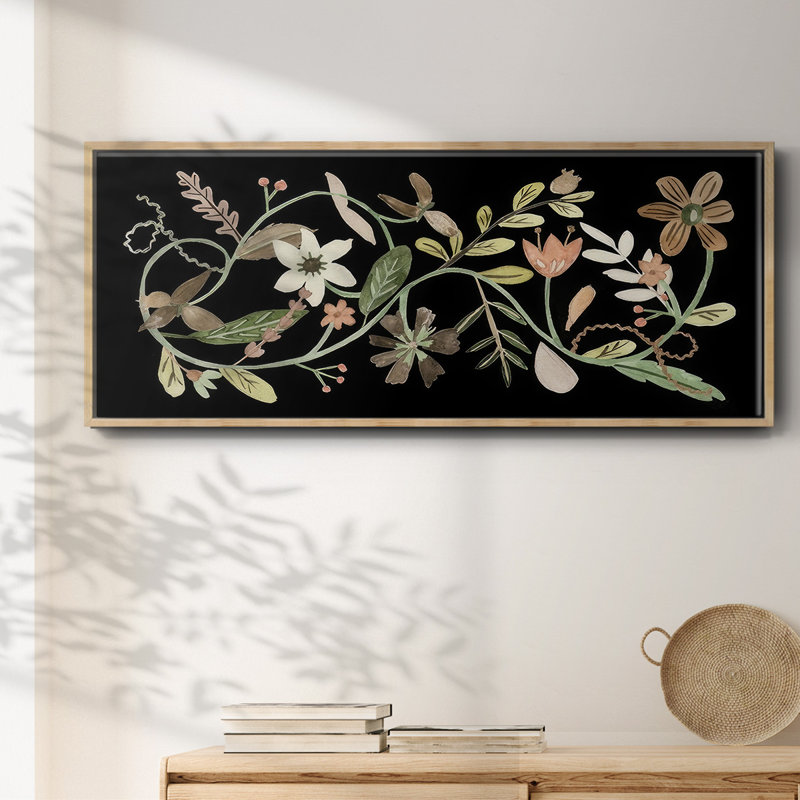 Pressed Flowers I - Framed Canvas, 8" H x 20" W