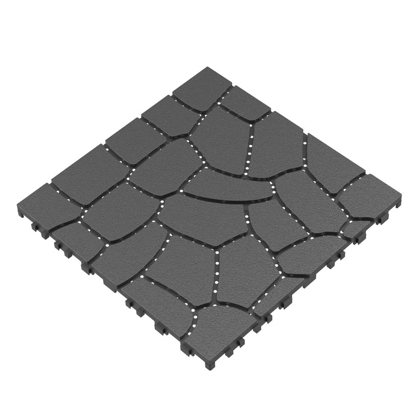 12 po x 12 po x 0,80 po polypropylène 44 pièces GRIS FONCÉ imperméable