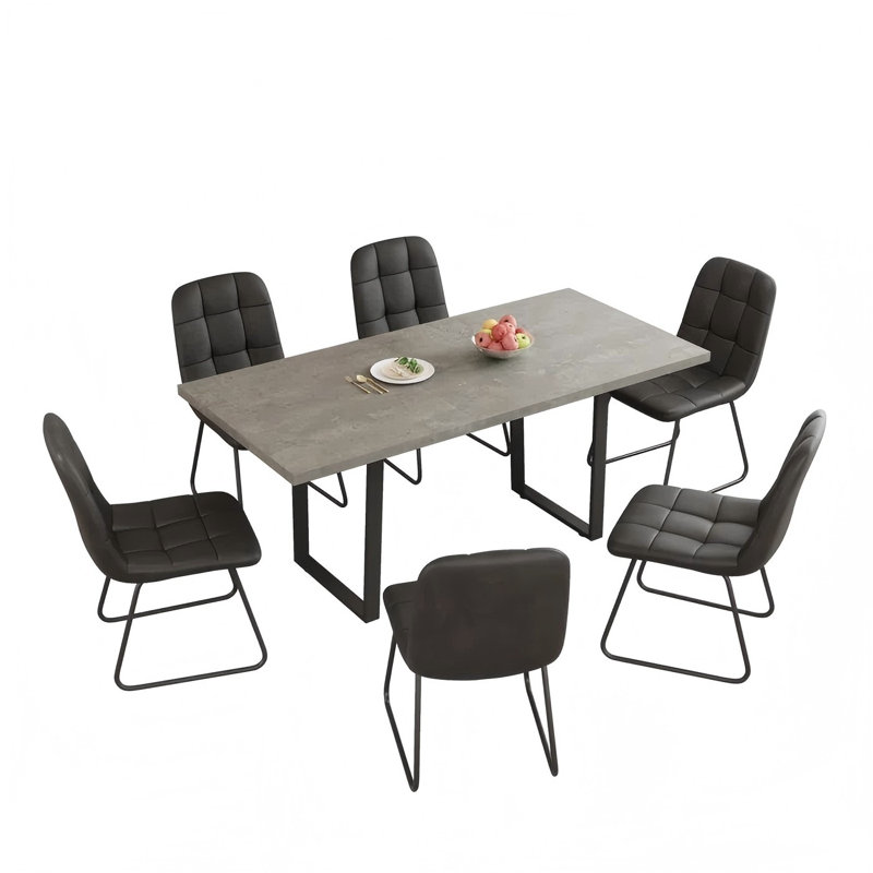 6 - Person Extendable Dining Set, Black