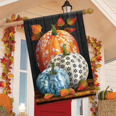 Elegant Pumpkins House Flag