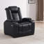 Fauteuil inclinable électrique de 38,5 po en cuir respirant avec accoudoirs carrés avec accoudoirs de rangement et appui-tête électrique-1634100692