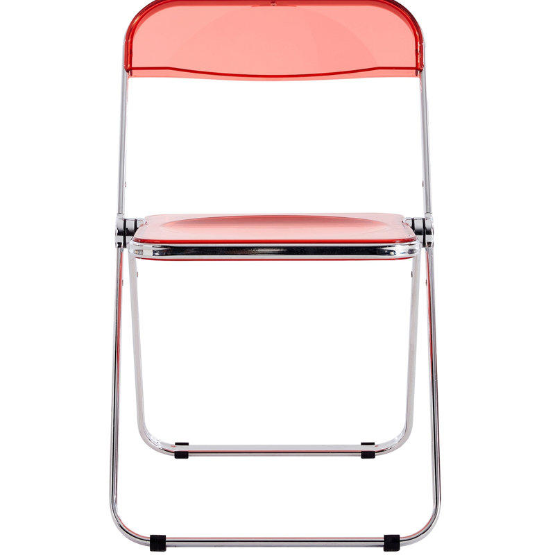Chaise d'appoint avec structure en acier, plastique, Rouge