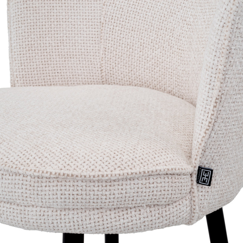 Bar Stool Grenada Velvet, Off White, Bar Stool (31.1" Seat Height)