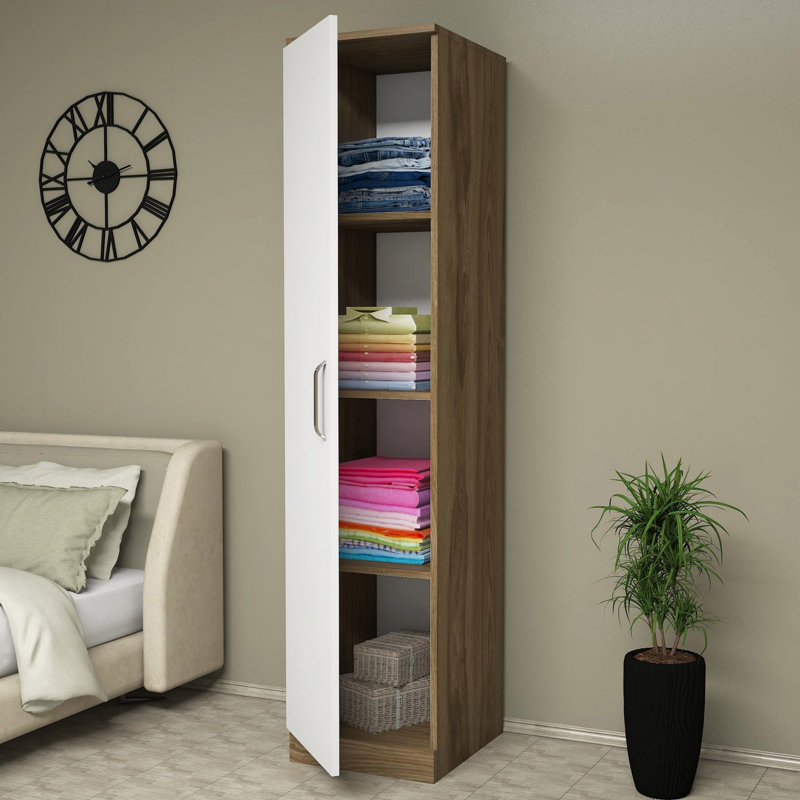 Armoire Eldine, Brun / blanc