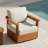 Solid Acacia Wood Swivel Patio Armchair