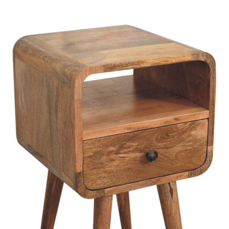 Wenzel 193.55cm W Solid Wood Bedside Table, Oakish