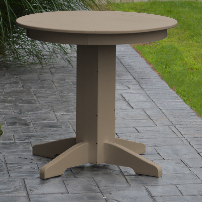 Nettie Round Outdoor Dining Table , 33'' in. W 33'' in. D, Weathered Wood
