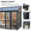 Housse de patio fermée de 10 pi x 14 pi avec 3 portes coulissantes verrouillables, véranda toutes saisons avec cadre en alliage d'aluminium, toit en polycarbonate et système de panneau de panneau d'endurance en PC solide et transparent pour terrasse de jardin