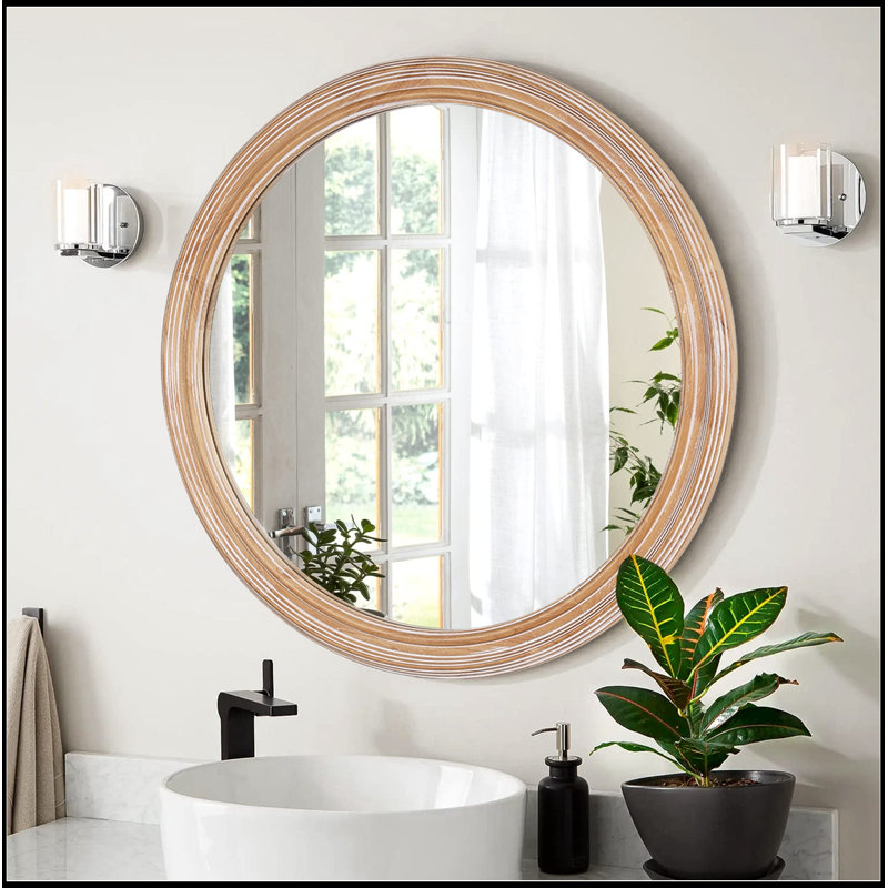 Rond Eleanor avec cadre en bois, H 31,5 po x l 31,5 po
