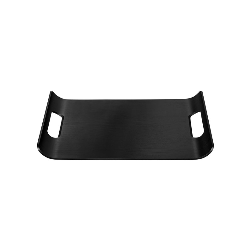 WILO Hardwood Tray with Handles, Large 1.57" H " 16.93" W x 12.2" D, Black