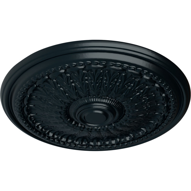 Médaillon de plafond Endurathane Brunswick, diamètre extérieur de 27 po x P 2 1/2 po (convient aux auvents jusqu'à 4 1/2 po), finition d'ombre de nuit peinte à la main