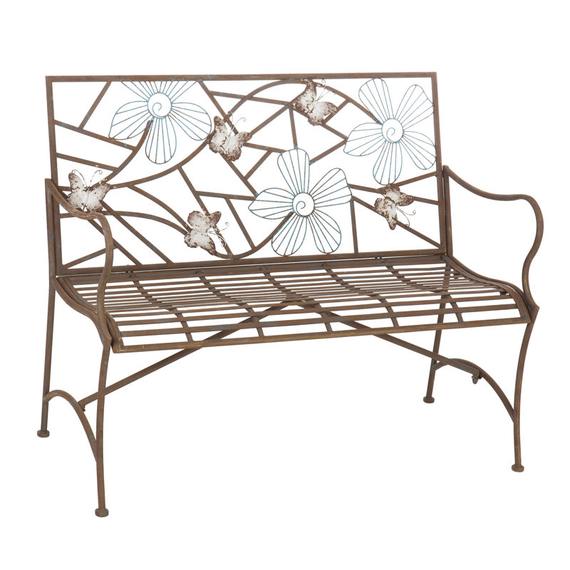 Banc de jardin papillon en fer