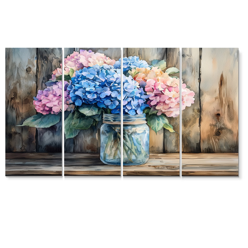 Cedarvale - Assortiment de bouquets - Art mural traditionnel sur toile, 4, H 28 po x l 48 po