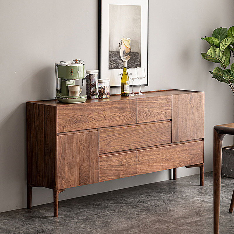 Black Walnut Large Capacity Storage and Sideboard 62.99 " W Solid Wood Sideboard