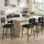 Upholstered Counter Stool with Metal Frame-2135915201