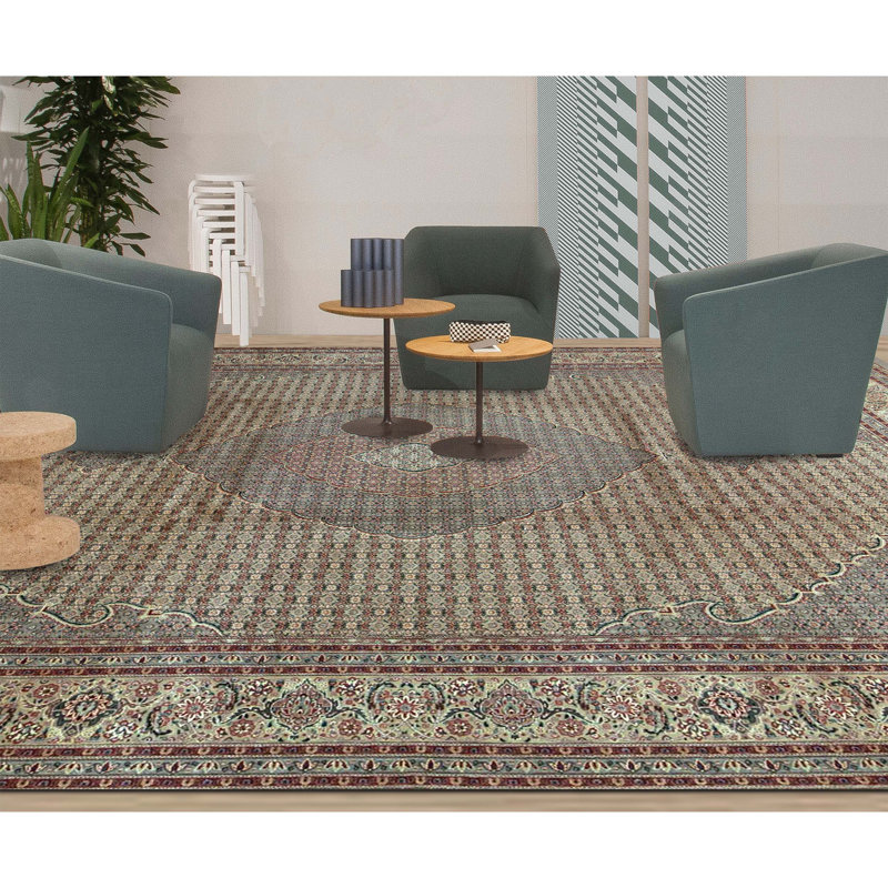 Tapis doré de haute qualité noué à la main