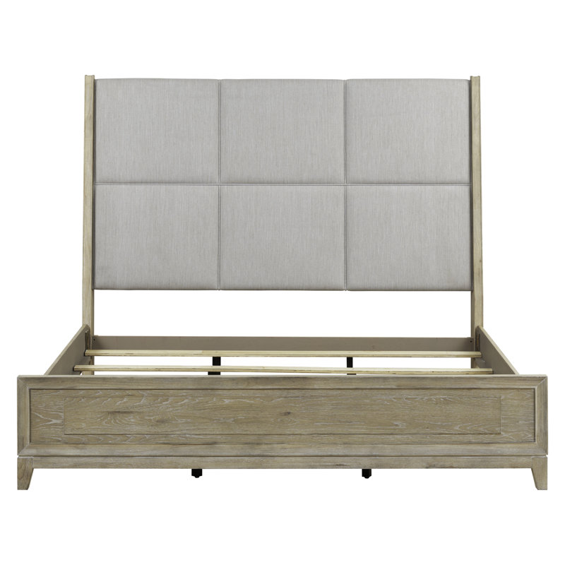 Ensemble de chambre à coucher avec lit tapissier, commode et miroir Chantee, King
