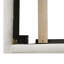 Structure de lit tapissier très grand avec tissu en lin, tête de lit épaisse et pieds en bois massif, beige