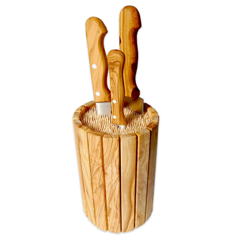 Union Rustic Daron Olive Knife Block