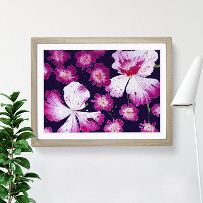 XH1022-6578X Painted Carnation Flower Abstract 1 Piece Single Picture Frame Wall Art