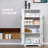 Kitchen Pantry Cabinet, HOMCOM 48.5" Farmhouse White Storage Cupboard | MDF | Floor Organizer
