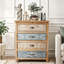 Commode vintage à 4 tiroirs en bois vieilli