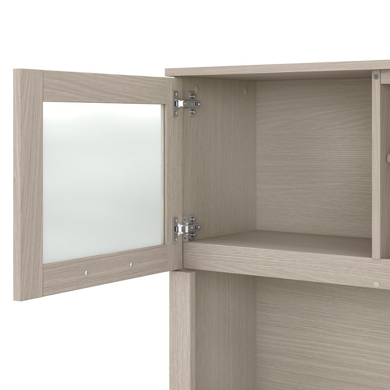 Magomed 3 Piece Computer Desk Office Set, Sand Oak