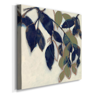 Toile tendue avec châssis Entwined Leaves II-Premium - prête à être accrochée
