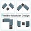 Ensemble de conversation modulaire 3 pièces 4 personnes avec canapé et canapé modulaire en PEHD pour l'extérieur-757133811