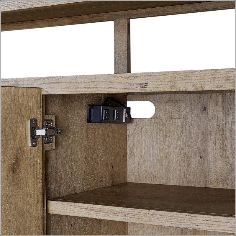 Console anglaise en chêne noué à nœuds 72 pouces avec texture riche et gestion des câbles intégrée pour les intérieurs modernes