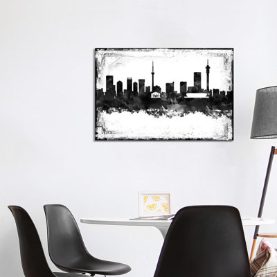 Johannesburg Black & White Film by WallDecorAddict - Wrapped Canvas Print
