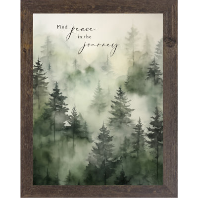 Find Peace In The Journey Inspirational Woods Rustic Decor Art