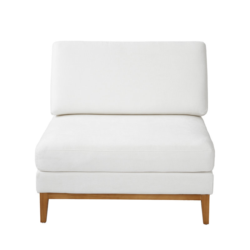 Fauteuil d'appoint modulaire rembourré sans accoudoirs, White