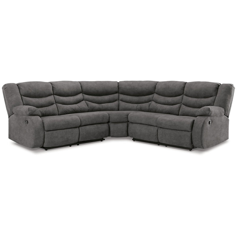 Canapé modulaire inclinable 2 pièces Partymate, Similicuir gris