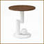 Ensemble de 2 tables basses gigognes: ovale et amp; Tables rondes de salon blanches, flexibles et peu encombrantes Assemblage facile-417501326