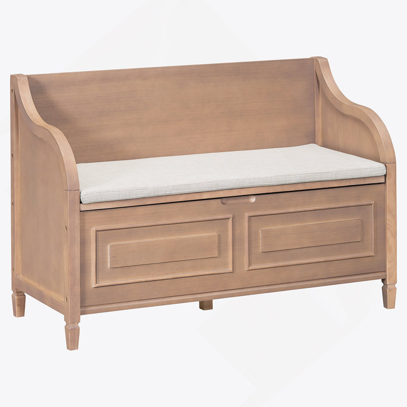 Rustic Multifunctional Storage Bench (Brown+Beige), Natural