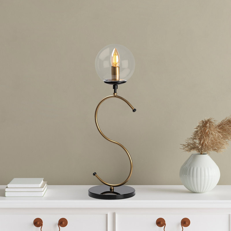 METAL BODY Novelty Lamp, Black/Antique