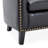 Cohmer 28.74" Wide Accent Barrel Chair, Modern Faux Leather Tub Club Chair Upholstered Armchair with Gold Nail Head Trim-19843378